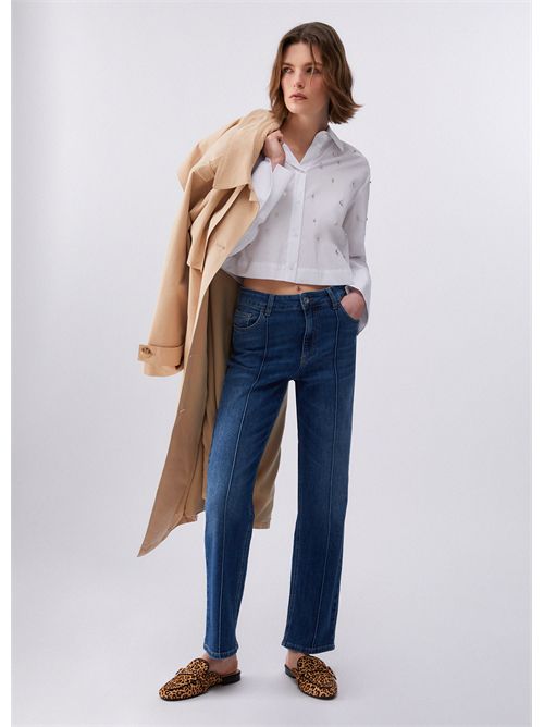 Camicia boxy con ricami gioiello LIU JO | WA6173T039A/11111